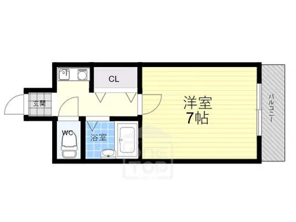 フォレステージ摂津(旧シャンブル学園)【4階】の間取り