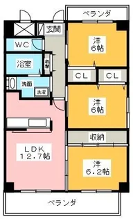 メゾン白山【1階】の間取り