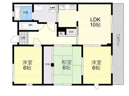 サンコート橋の内【3階】の間取り