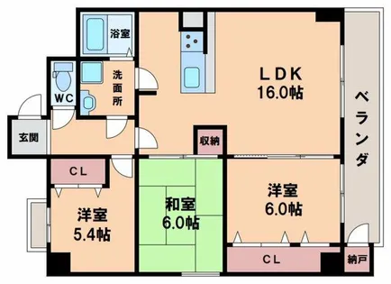 パルテール21【6階】の間取り