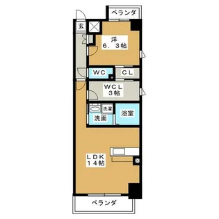 ファインブルーム新栄【8階】の間取り