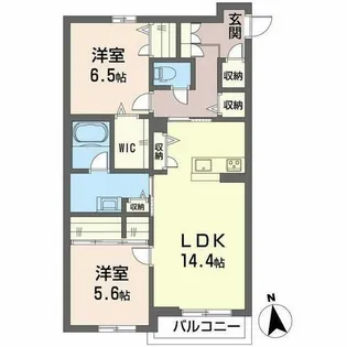 シャーメゾン ルミナスコート【0201号室】の間取り