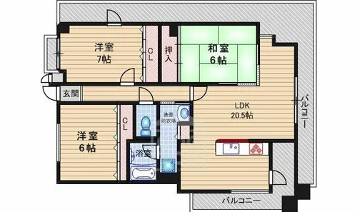 ロイヤル南茨木【6階】の間取り