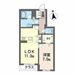 シャーメゾン ルミナスコート【0102号室】の間取り