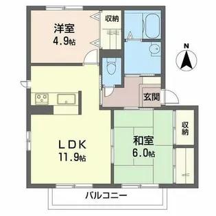 シャーメゾン植田D棟【0202号室】の間取り