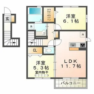ラッジョ・クラルテ ラッジョ【2階】の間取り