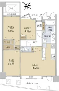 白木原ガーデンハウス【3階】の間取り