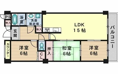 ラミュール北春日丘【1階】の間取り