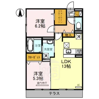 FLAIR・総持寺【1階】の間取り