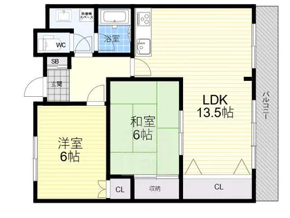 サンハイツ沢良宜西【1階】の間取り