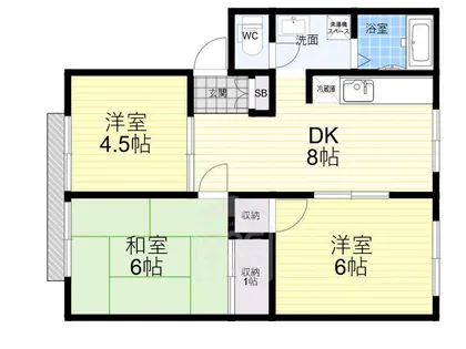 フローラルハイツさわらぎ【1階】の間取り