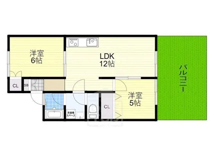 コーポグリーンストーク【1階】の間取り