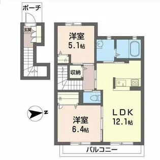 フロントパディー【0202号室】の間取り