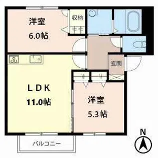 オレンジアイビー・柏原【2階】の間取り