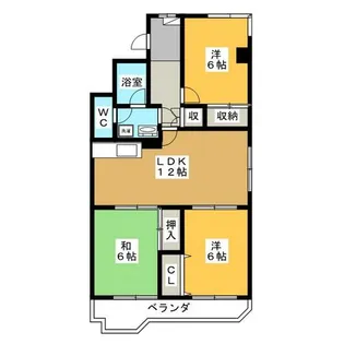 シャトー東山【4階】の間取り