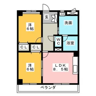 エバグリーン追分【1階】の間取り