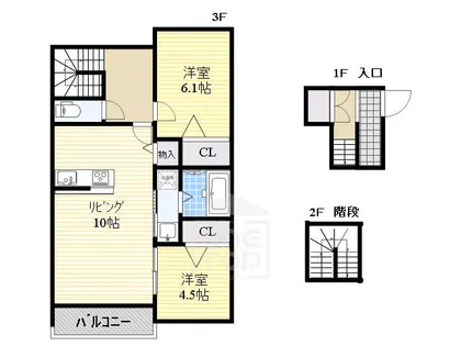 アルテール摂津【3階】の間取り
