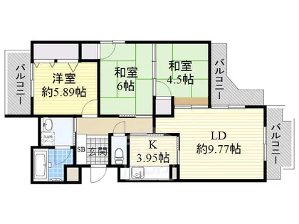 ツイン88 N棟【2階】の間取り