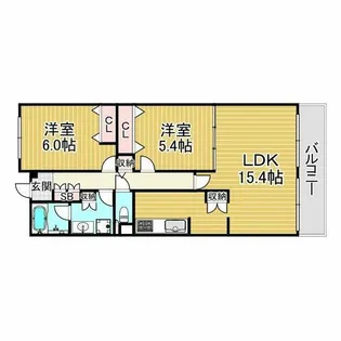 甲子園三番町ハイツ【2階】の間取り