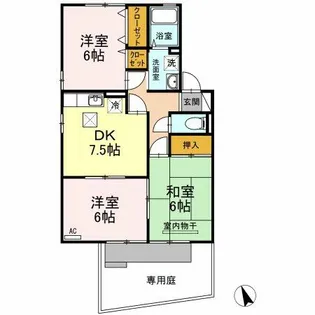 リベロハイツⅡ B棟【205号室】の間取り