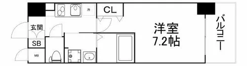 ミュプレ北浜【3階】の間取り