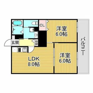 ハイツヨシダ【3階】の間取り