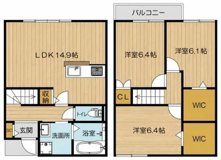 メゾネット別所A【1号室】の間取り