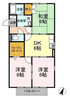 ハイツボナール【1階】の間取り
