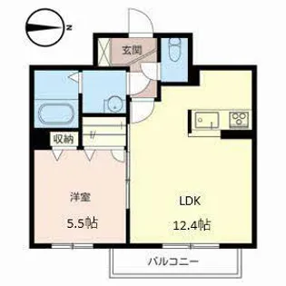 サンヒルズ阪奈【A206号室】の間取り