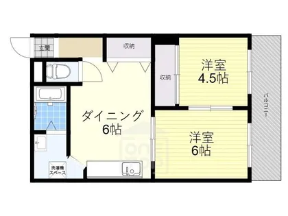 麻田レインボーハイツ【1階】の間取り