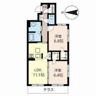 シャーメゾン伏水【0103号室】の間取り