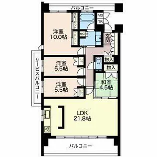 プライムメゾン富士見台【0201号室】の間取り