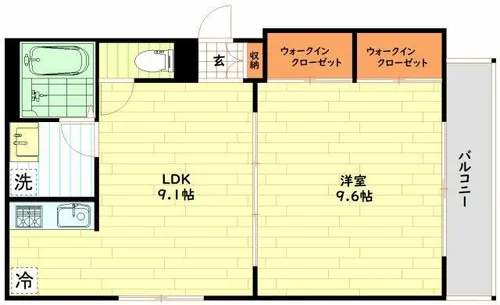 京橋オリエンタルキューブ【2階】の間取り