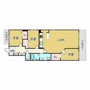 ビクトリアコート夙川【6階】の間取り