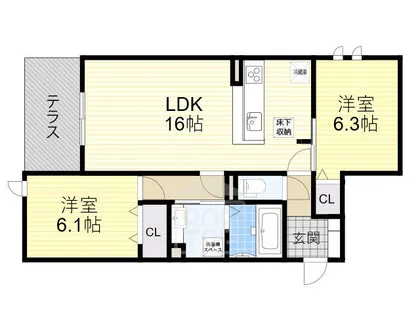 グラサ上穂積【1階】の間取り