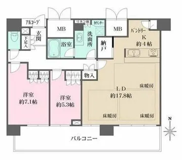 なんばグランドマスターズタワー【21階】の間取り
