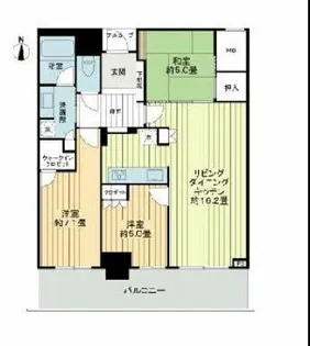 大阪ひびきの街 ザ・サンクタスタワー【1310号室】の間取り