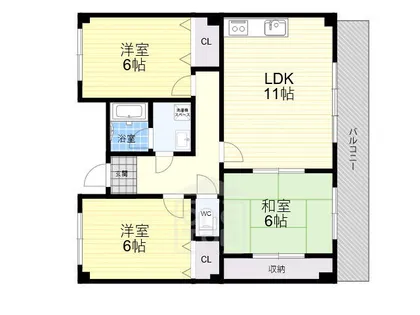 サンハート南茨木【3階】の間取り