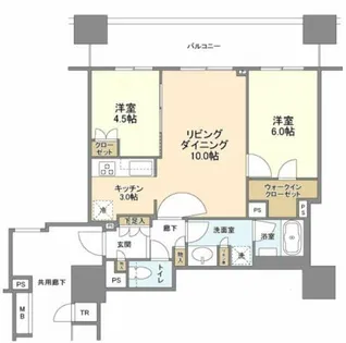 クレヴィアタワー御堂筋本町【28階】の間取り