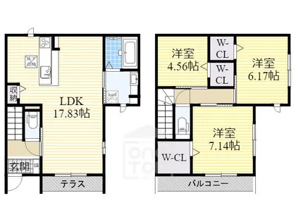セジュール茨木駅前【1階】の間取り