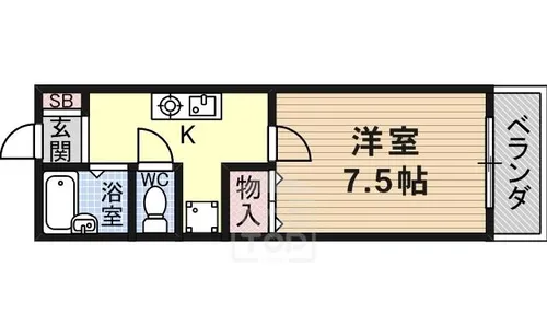 ラフィーネ筒井【1階】の間取り