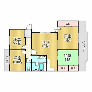 パストラーレ香櫨園【1階】の間取り