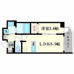 ララプレイス難波ガルテン【11階】の間取り