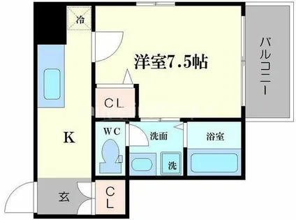 アーバンカーサ難波【4階】の間取り