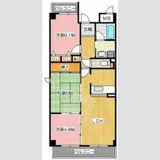 カーサプリメーロ【6階】の間取り