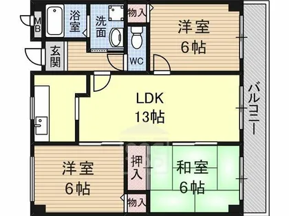 レシェンテ耳原【3階】の間取り