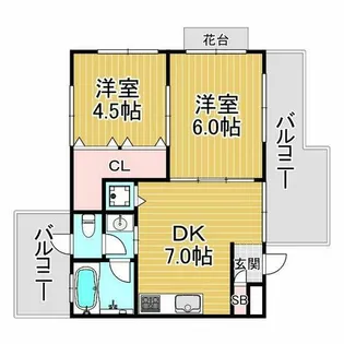 プチ・ロワールA棟【2階】の間取り