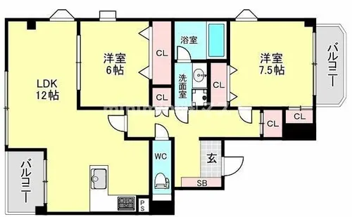 プルミエール南堀江【4階】の間取り