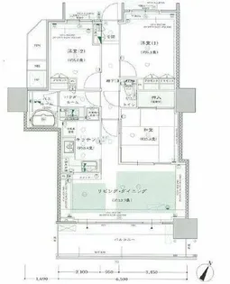 シティタワー大阪福島【1605号室】の間取り