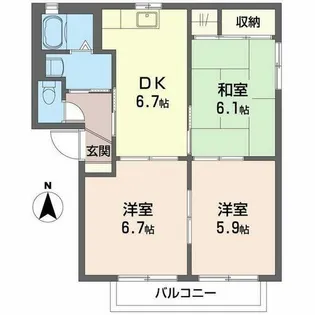 バリュージュ八反【1階】の間取り